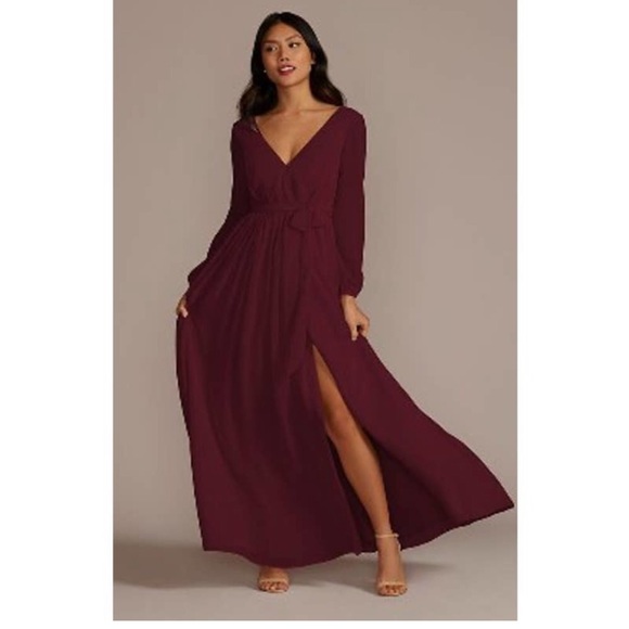 David's Bridal Dresses Davids Bridal Db Studio Long Sleeve Chiffon